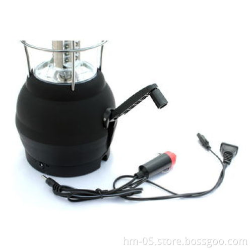 LED Waterproof Solar Hand Crank Lantern Outdoor Camping Lights with Solar Panel